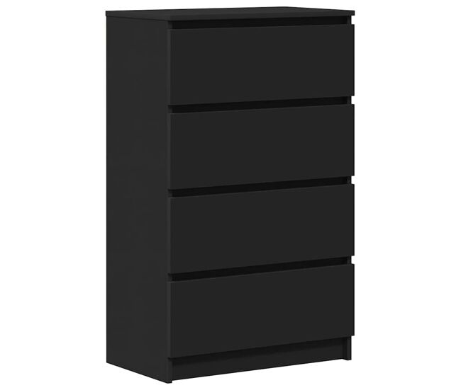 Aparador - mueble de almacenamiento de madera contrachapada negro 60x35x98,5 cm es2972