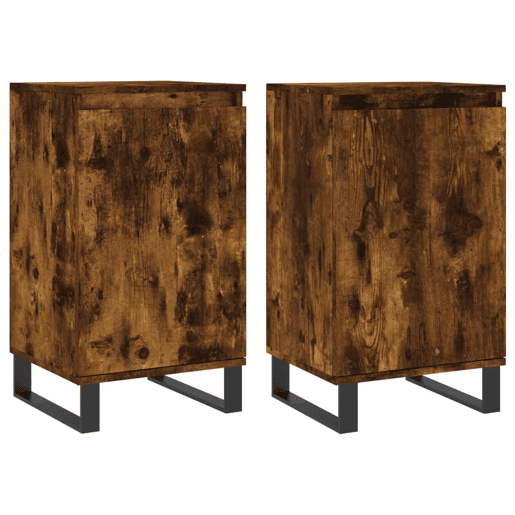 Aparadores - Bufetes - Móveis de apoio 2 pcs 40x35x70 cm derivados madeira carvalho fumado pt5215