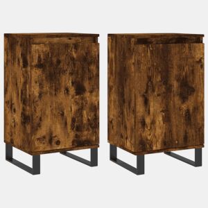Aparadores - Bufetes - Móveis de apoio 2 pcs 40x35x70 cm derivados madeira carvalho fumado pt5215