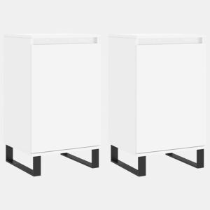 Aparadores - Bufetes - Móveis de apoio 2 pcs 40x35x70 cm derivados de madeira branco pt5170