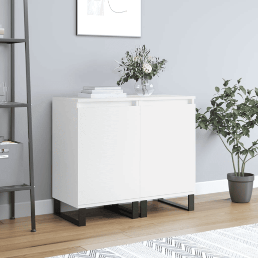 Aparadores - Bufetes - Móveis de apoio 2 pcs 40x35x70 cm derivados de madeira branco pt5170 Aparadores - Bufetes - Móveis de apoio 2 pcs 40x35x70 cm derivados de madeira branco pt5170