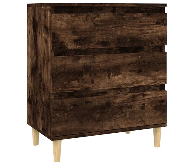 Aparador - mueble de almacenamiento madera contrachapada color roble ahumado 60x35x70 cm es4247