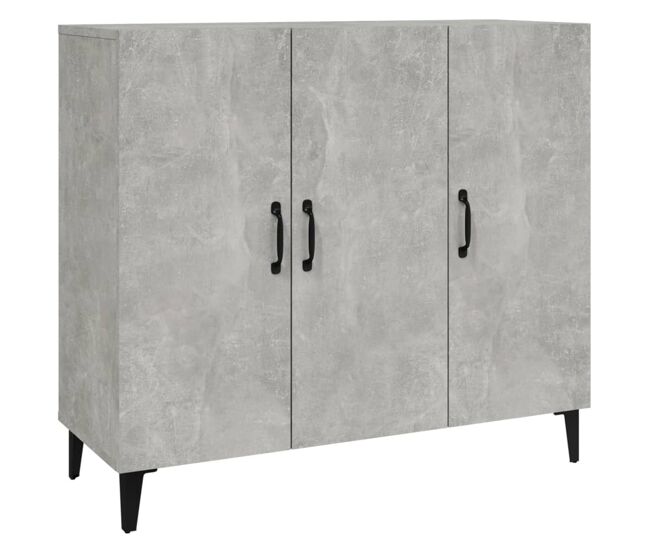 Aparador - mueble de almacenamiento de madera de ingeniería gris hormigón 90x34x80 cm es3369