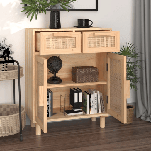 Aparador - Bufete - Móvei de apoio 60x30x75 cm pinho maciçovime natural castanho pt4780