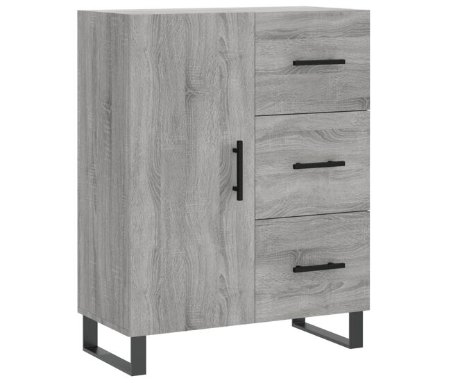 Aparador - mueble de almacenamiento de madera de ingeniería gris sonoma 69,5x34x90 cm es3452