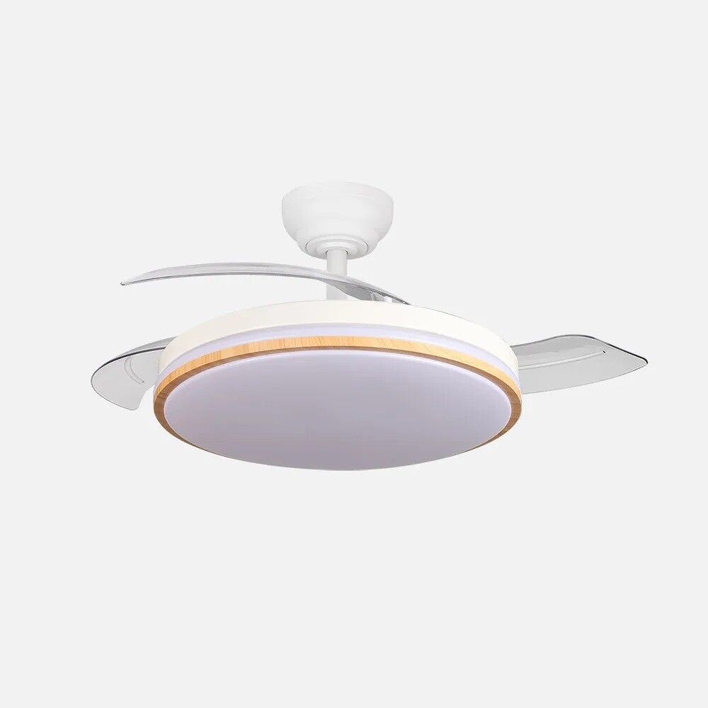 Ventilador De Techo Dc Relampago Blanco 50cm Led Cct Regulable Control Remoto Con Temporiz