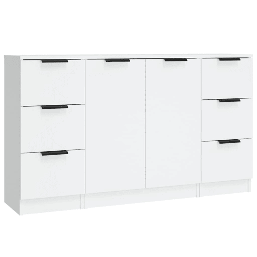 Aparadores - Bufetes - Móveis de apoio 3 pcs madeira processada branco pt5269