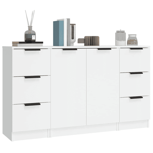 Aparadores - Bufetes - Móveis de apoio 3 pcs madeira processada branco pt5269