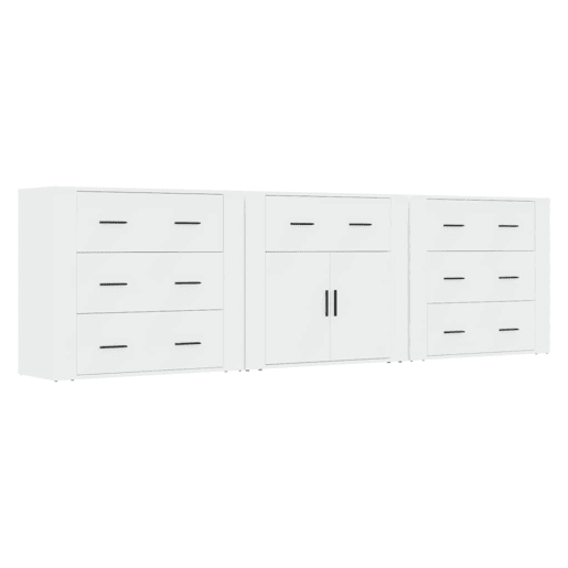 Aparadores - Bufetes - Móveis de apoio 3 pcs madeira processada branco pt5272