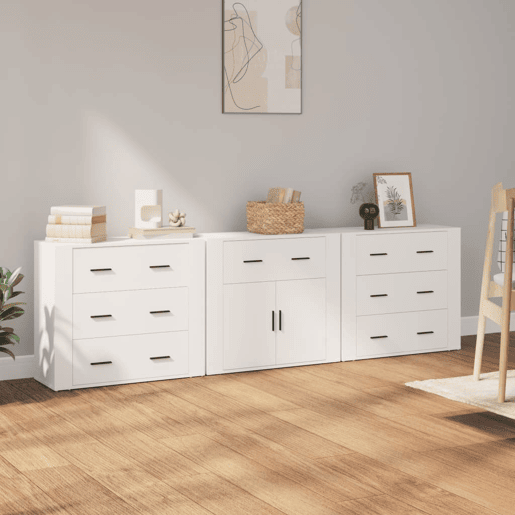 Aparadores - Bufetes - Móveis de apoio 3 pcs madeira processada branco pt5272