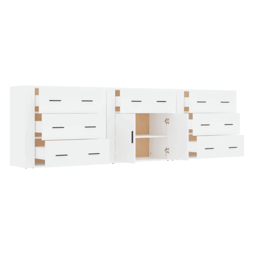 Aparadores - Bufetes - Móveis de apoio 3 pcs madeira processada branco pt5272