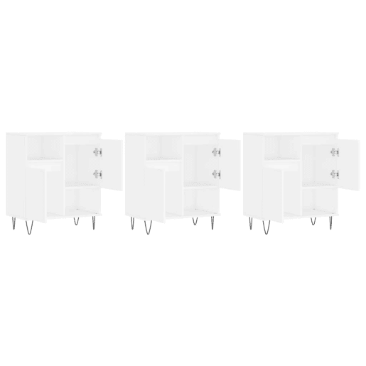 Aparadores - Bufetes - Móveis de apoio 3 pcs madeira processada branco pt5289