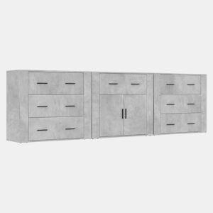 Aparadores - Bufetes - Móveis de apoio 3 pcs derivados de madeira cinzento cimento pt5281