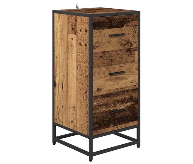 Aparador - mueble de almacenamiento madera vieja 35.5 x 35 x 76 cm es4683