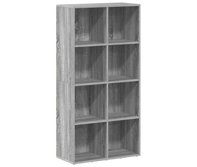 Estantería/aparador - mueble de almacenamiento madera contrachapada gris 66x30x130 cm es5345