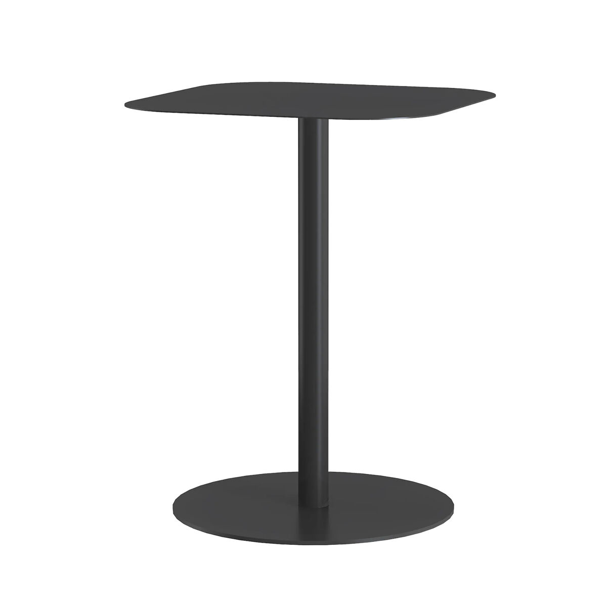 Mesa auxiliar nastätten cuadrada interior/exterior metal 50x40x40 cm negro mate [en.casa]