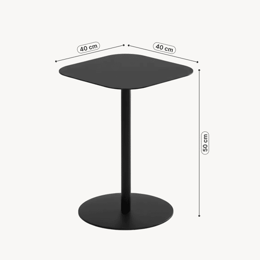 Mesa de apoio Nastätten interiorexterior quadrada 50x40x40 cm Preto en.casa
