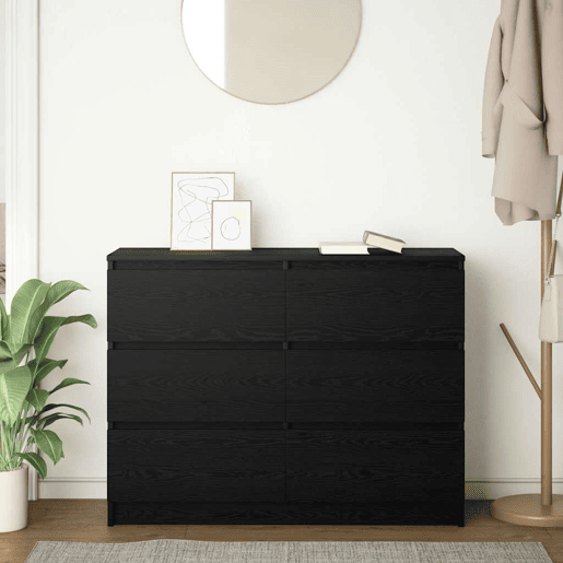 Aparador - Bufete - Móvei de apoio 100x35x76 cm derivados de madeira carvalho preto pt3819