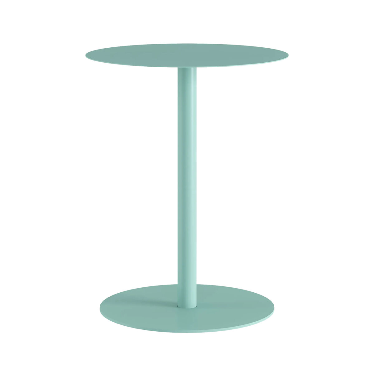 Mesa auxiliar nastätten redonda interior/exterior metal 50xø40 cm verde menta [en.casa]