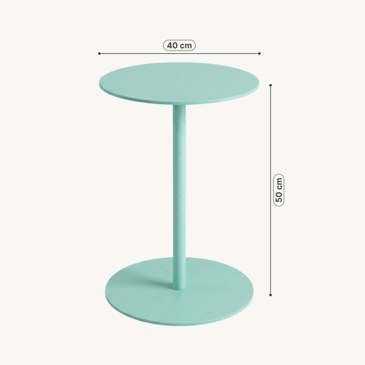 Mesa de apoio Nastätten interiorexterior redonda 50xØ40 cm Verde menta en.casa