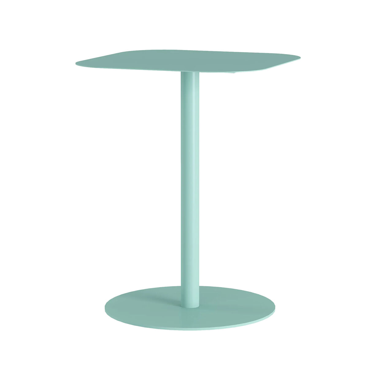 Mesa auxiliar nastätten cuadrada interior/exterior metal 50x40x40 cm verde menta [en.casa]