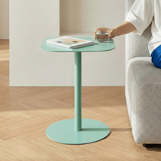 Mesa de apoio Nastätten interiorexterior quadrada 50x40x40 cm Verde menta en.casa