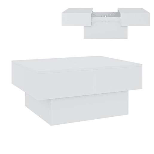 Mesa de centro Lens extensÃvel Lens 80x60x36 cm Branco en.casa Mesa de centro Lens extensÃvel Lens 80x60x36 cm Branco en.casa