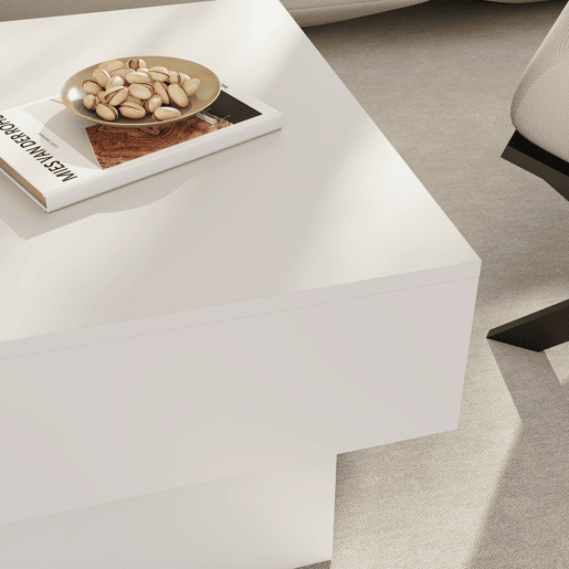 Mesa de centro Lens extensÃvel Lens 80x60x36 cm Branco en.casa Mesa de centro Lens extensÃvel Lens 80x60x36 cm Branco en.casa