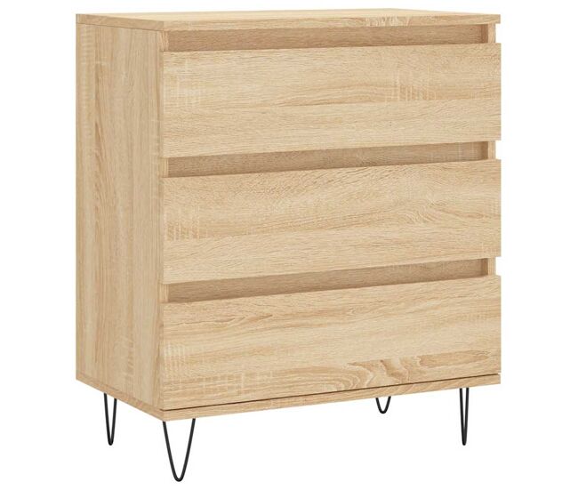 Aparador - mueble de almacenamiento de madera contrachapada roble sonoma 60x35x70 cm es3076