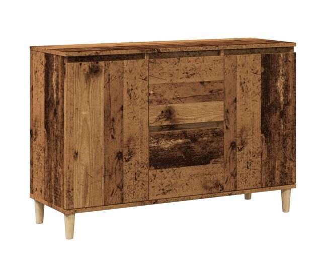 Aparador - mueble de almacenamiento de madera de ingeniería envejecida 102x35x70 cm es3234