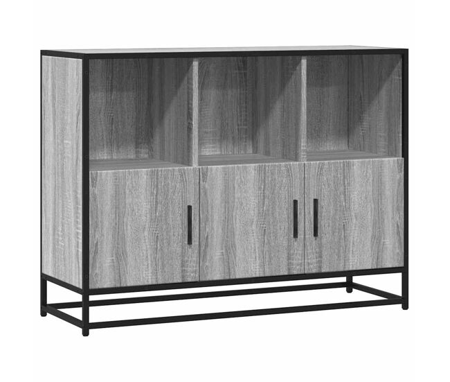 Aparador - mueble de almacenamiento de madera de ingeniería gris sonoma 100x35x76 cm es3380