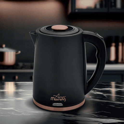 Chaleira Elétrica Any Morning 1,8L inox preta deslig. auto LED