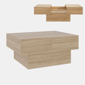 Mesa de centro Lens extensível 80x60x36 cm Aspeto carvalho en.casa