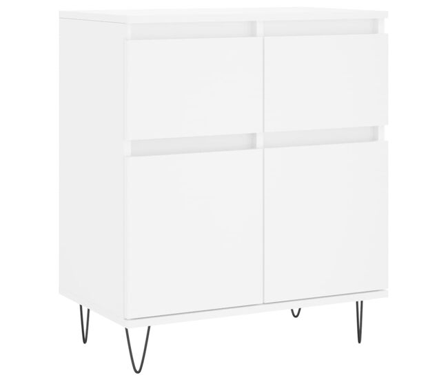 Aparador - mueble de almacenamiento de madera contrachapada blanco 60x35x70 cm es2489