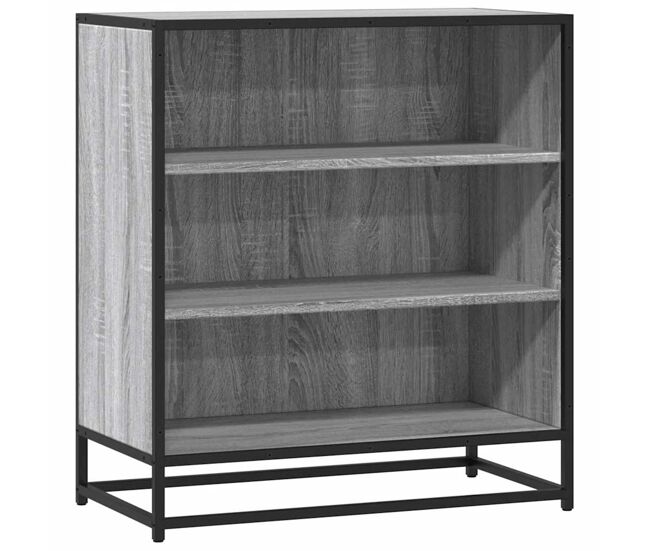 Aparador - mueble de almacenamiento madera ingeniería y metal gris sonoma 68x35x76 cm es4613
