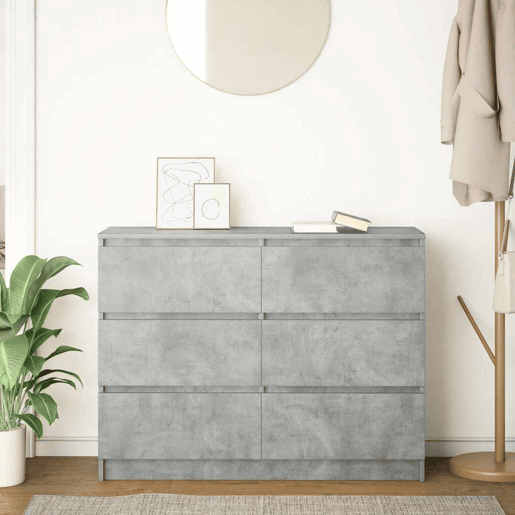 Aparador - Bufete - Móvei de apoio 100x35x76 cm derivados de madeira cinzento cimento pt3267