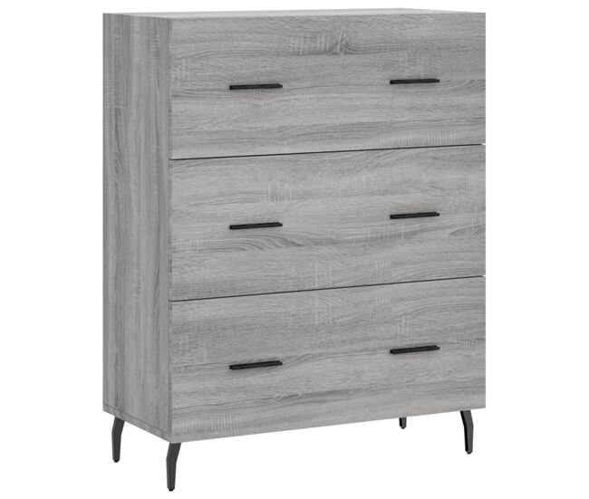 Aparador - mueble de almacenamiento de madera de ingeniería gris sonoma 69,5x34x90 cm es3447