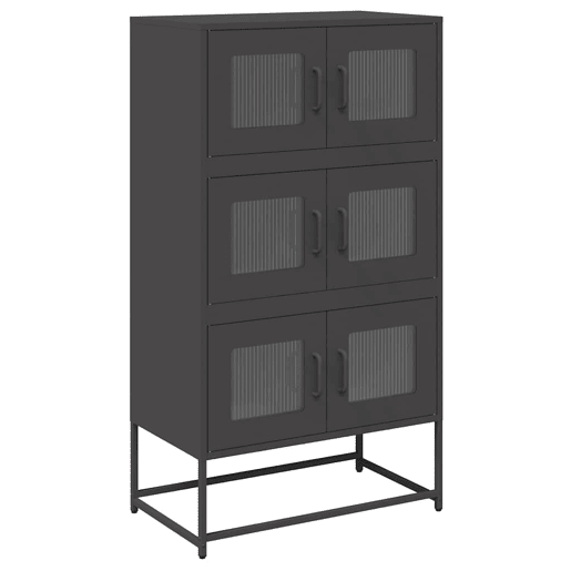Aparador - Bufete - Móvei de apoio alto 68x39x123 cm aço preto pt2349