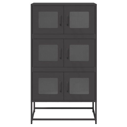 Aparador - Bufete - Móvei de apoio alto 68x39x123 cm aço preto pt2349