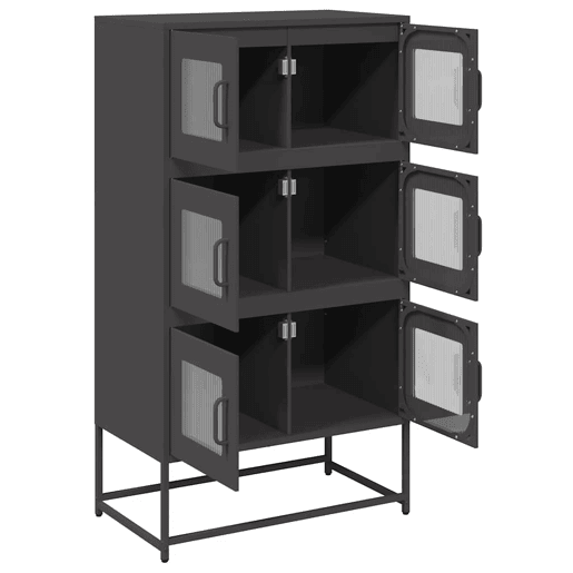 Aparador - Bufete - Móvei de apoio alto 68x39x123 cm aço preto pt2349