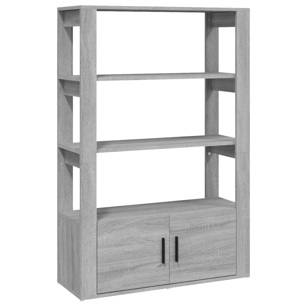 Aparador - Mueble de almacenamiento 80 Roble/ Gris