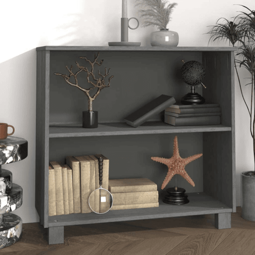 Aparador - Bufete - Móvei de apoio HAMAR 85x35x80 cm pinho maciço cinza-escuro pt4119