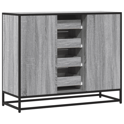 Aparador - Bufete - Móvei de apoio 92x35x76 cm derivados de madeira cinzento sonoma pt3481