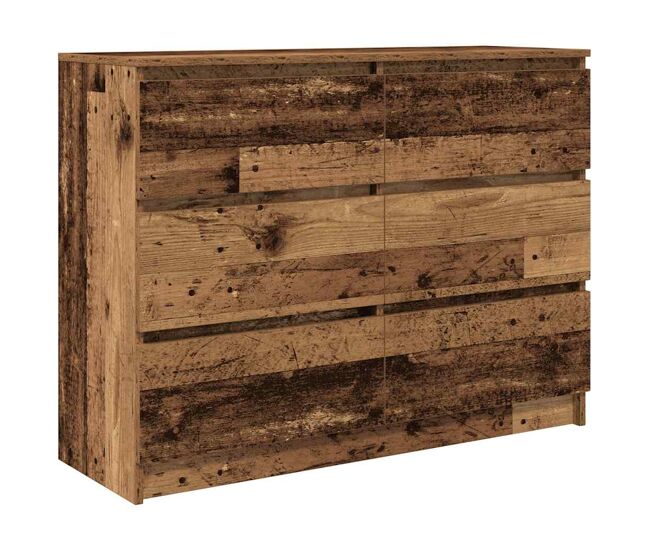Aparador - mueble de almacenamiento de madera vieja 100x35x76 cm madera de ingeniería es4022