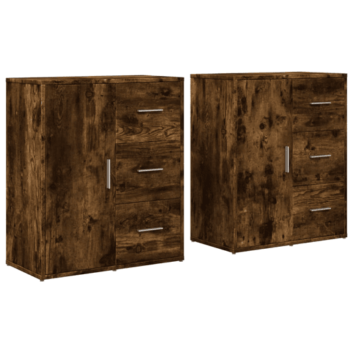 Aparadores - Bufetes - Móveis de apoio 2 pcs 60x31x70 cm derivados madeira carvalho fumado pt3120