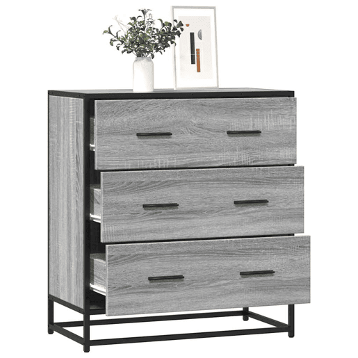 Aparador - Bufete - Móvei de apoio 68x35x76 cm deriv. de madeirametal cinzento sonoma pt4612
