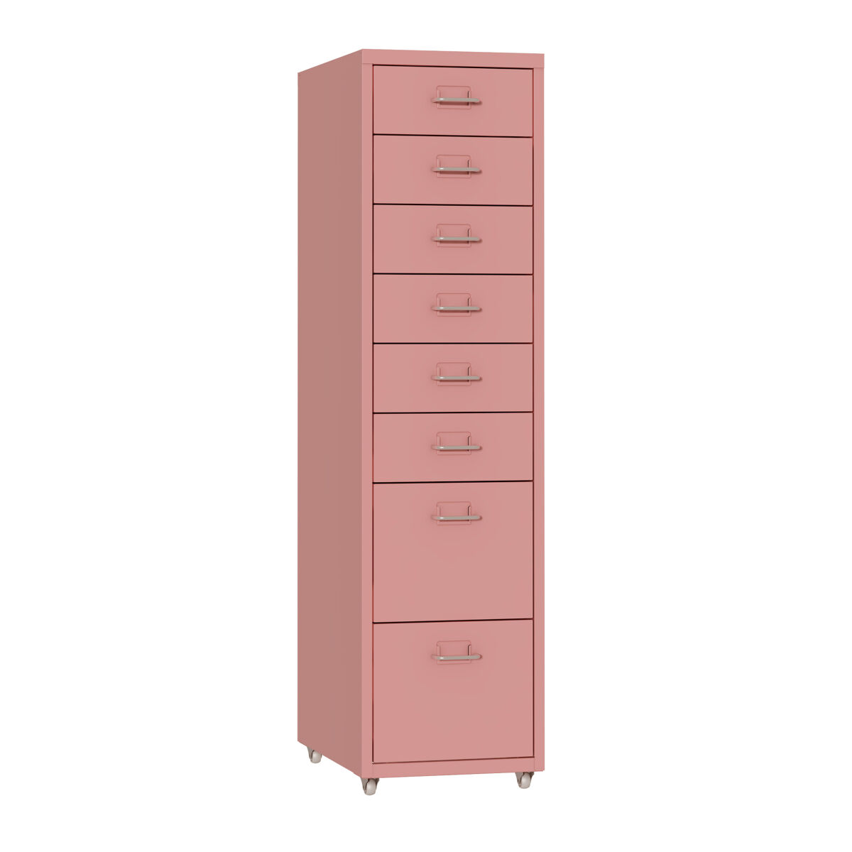 Archivador móvil kökar con 8 cajones 109x28x41 cm acero - rosa [en.casa]