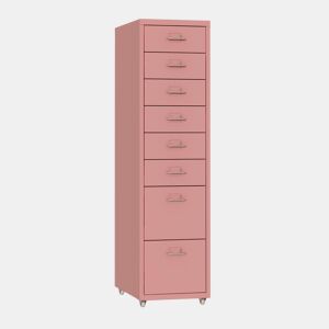 Armário de gavetas móvel Kökar com 8 gavetas 109x28x41 cm rosa en.casa