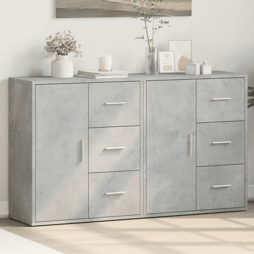 Aparadores - Bufetes - Móveis de apoio 2 pcs 60x31x70 cm derivados madeira cinzento cimento pt3835