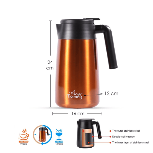 Tetera Any Morning inox 1,2L efeito cobre e bronze